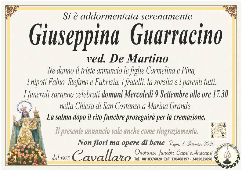 Manifesto GIUSEPPINA GUARRACINO